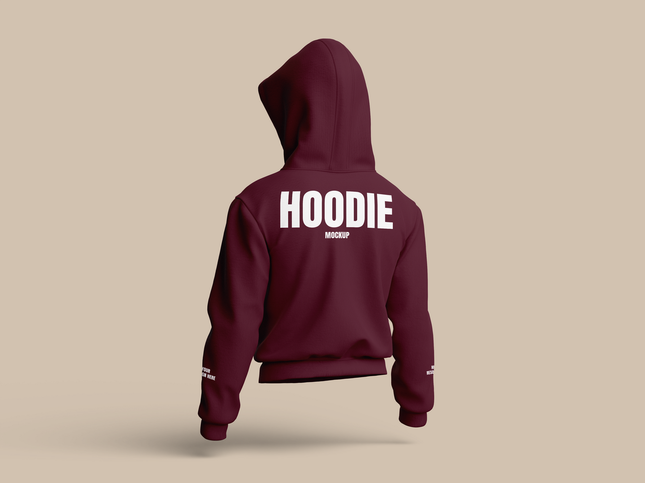 Back View Hoodie Mockup 3D Render psd
