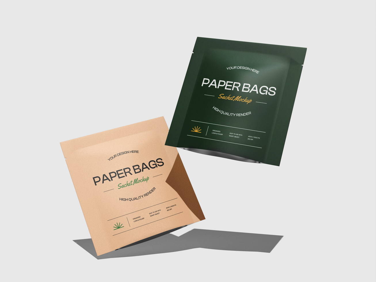 Paper Kraft Sachet Mockup psd