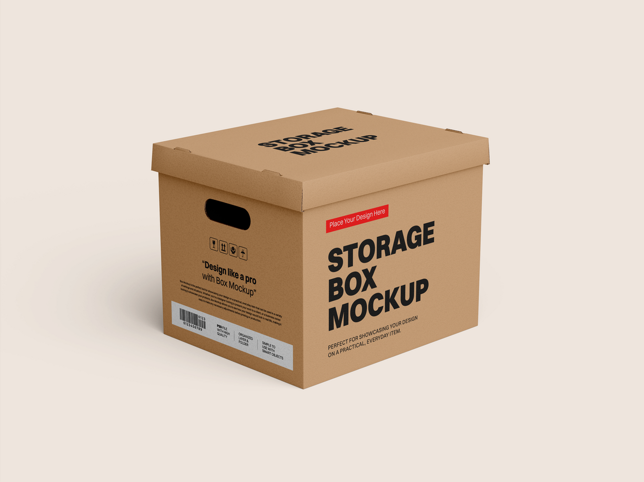 Storage Box Mockup 3D Render psd