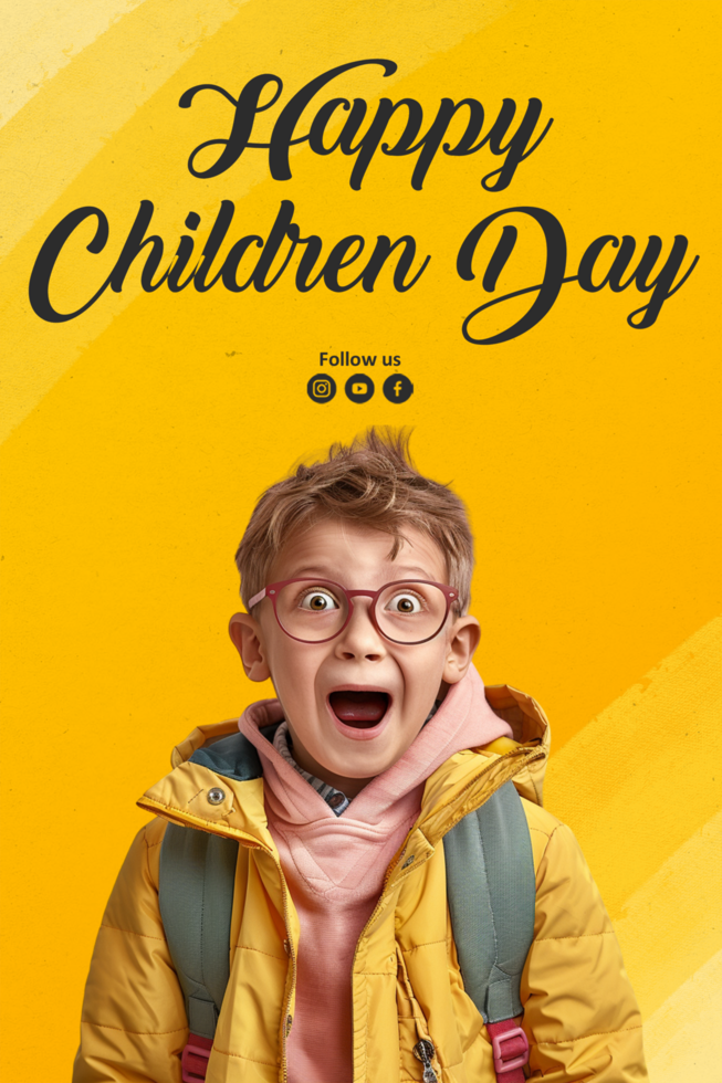 Happy children day social media design template psd