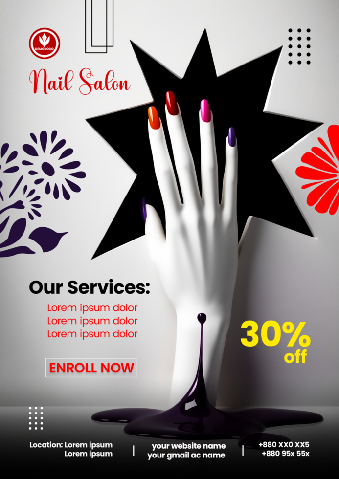 Ever Best Elegant Trending Nail Salon Manicure Service Social Media Post psd
