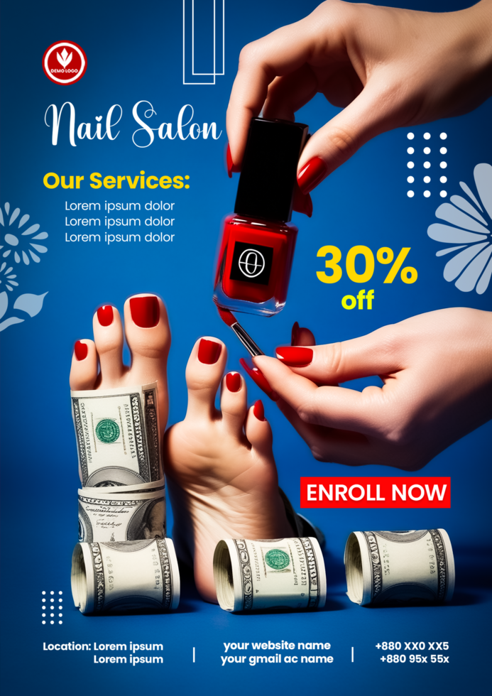 Pamper Yourself in Ever Best Elegant Beautiful Trending Nail Manicure Service Social Media Post psd