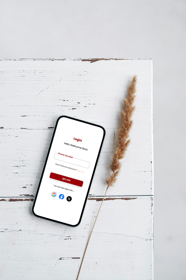 table top mobile mockup psd
