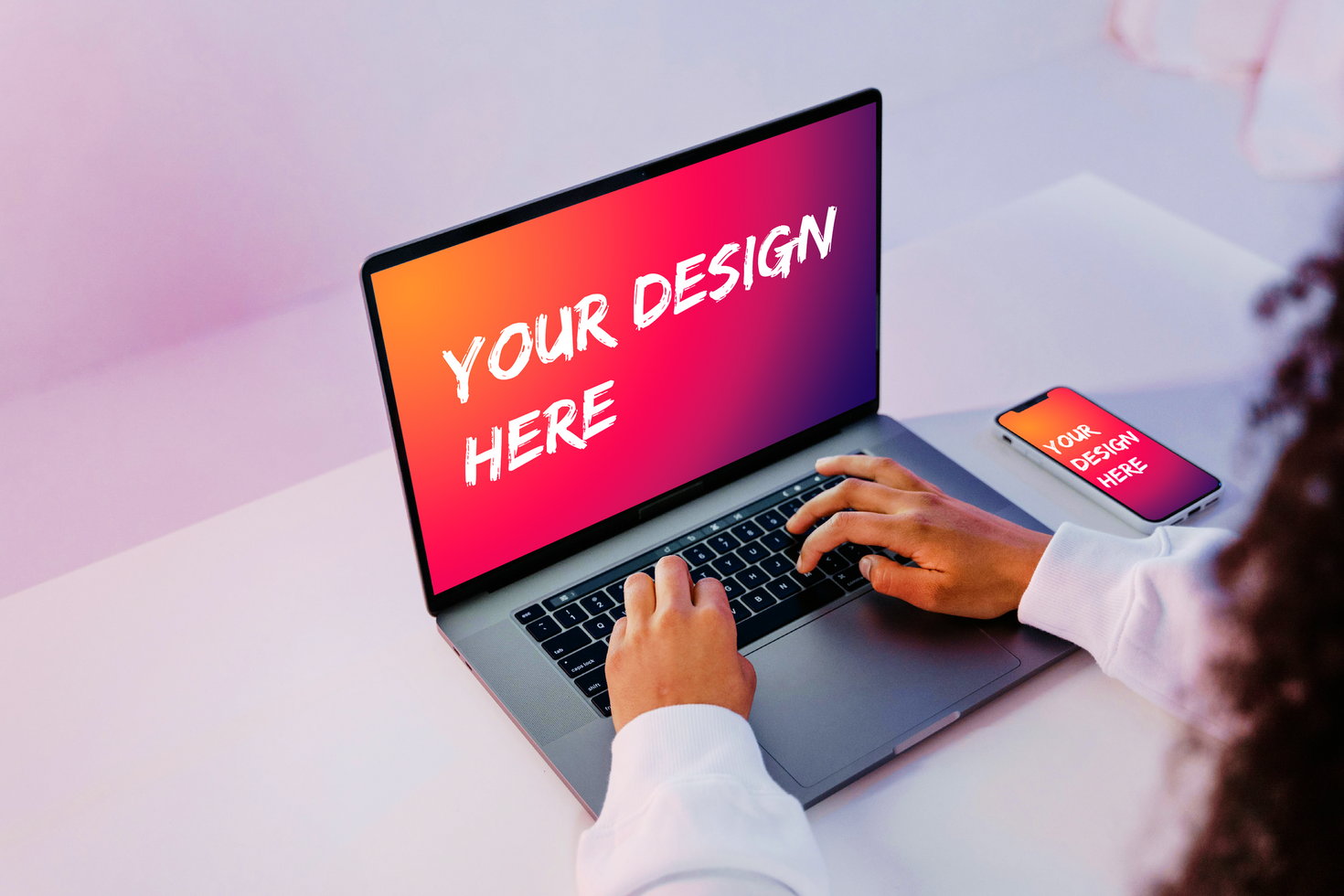 laptop working mockup psd