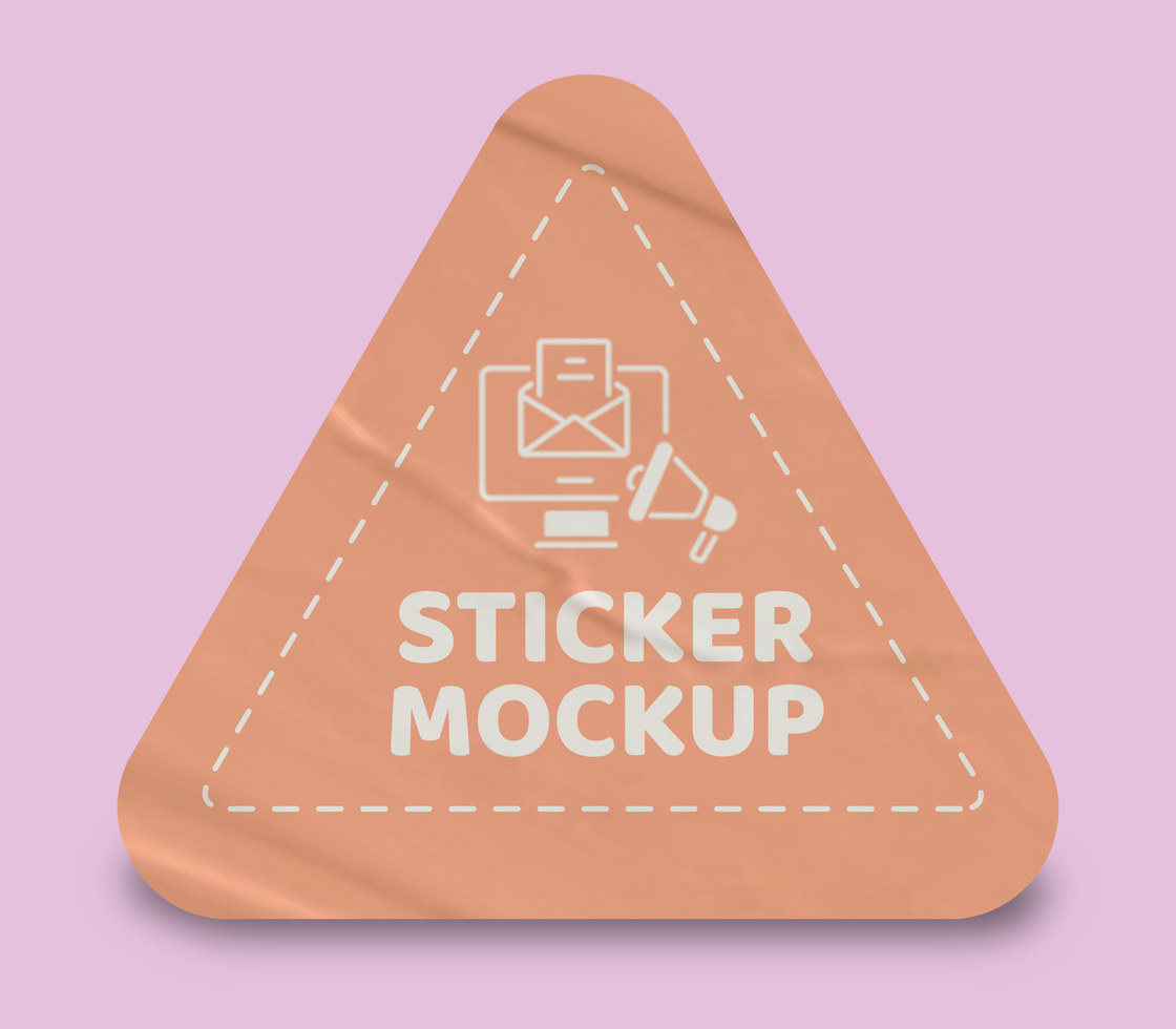 Triangle Realistic Sticker Mockup Template psd