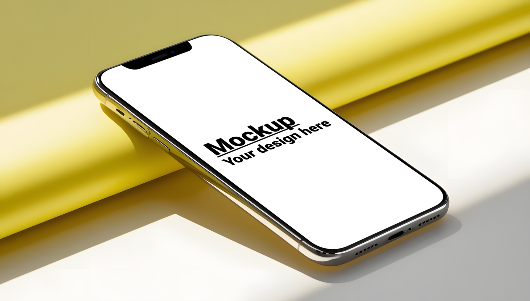 Elegant Phone Display Mockup with Lively Yellow Background psd
