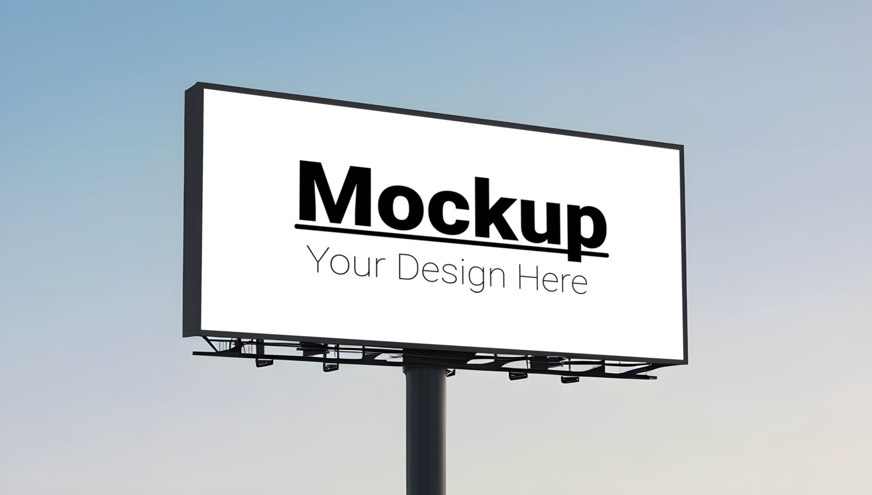 Layout of Horizontal Billboard Against Blue Sky psd