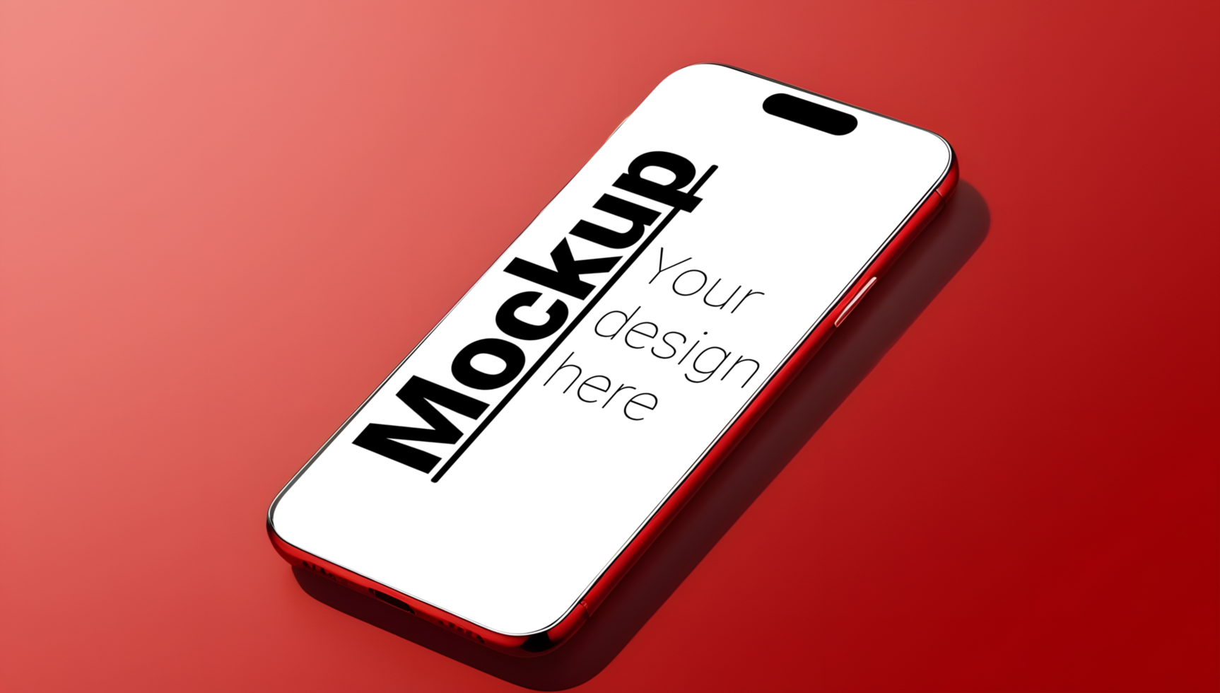 Sleek Smartphone Mockup on Bright Red Surface psd