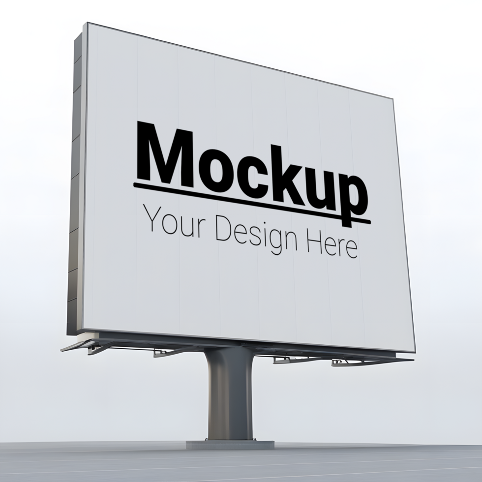 Layout of a square billboard on a gray background psd