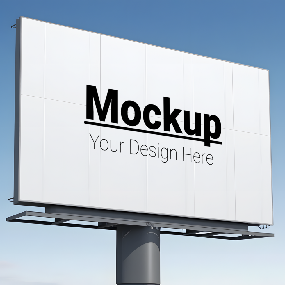 Blank Horizontal Billboard Layout on Open Sky Background psd