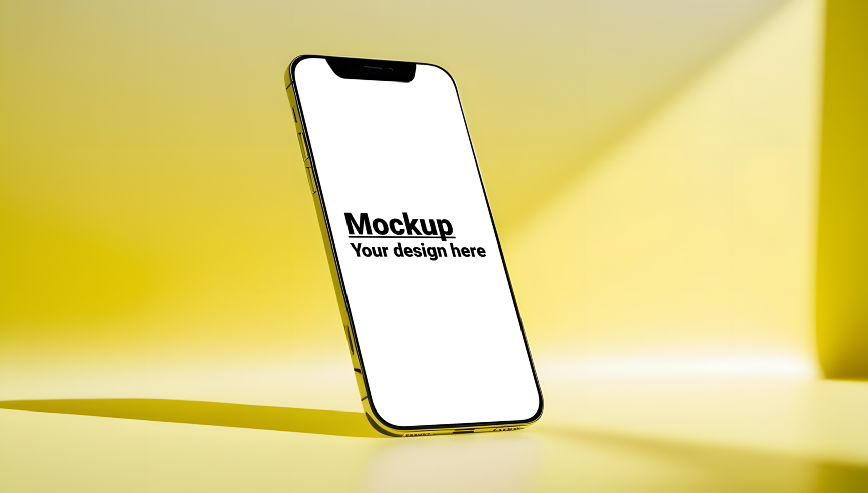 Phone Mockup with Clean Yellow Background for Creative Use psd
