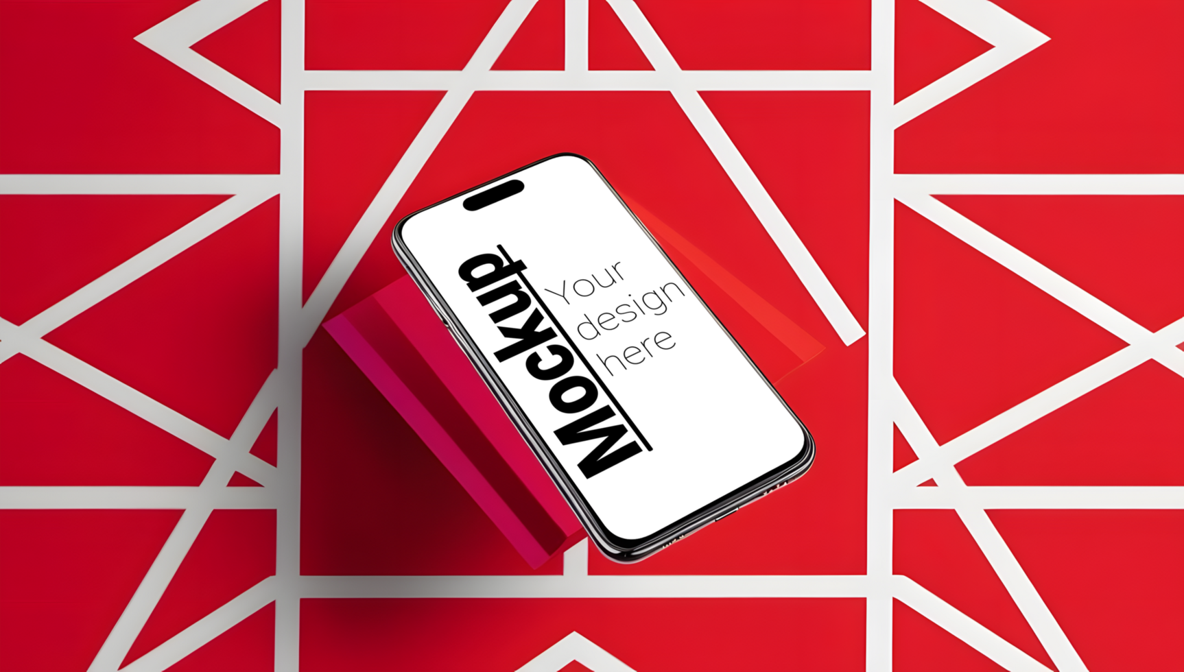 Elegant Smartphone Showcase on Radiant Red Background psd