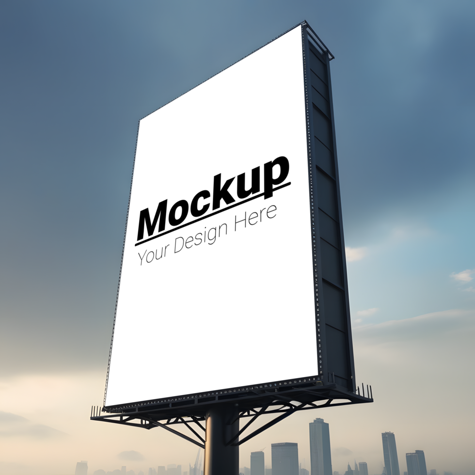 Mockup of City Billboard with Blank Screen for Ads psd
