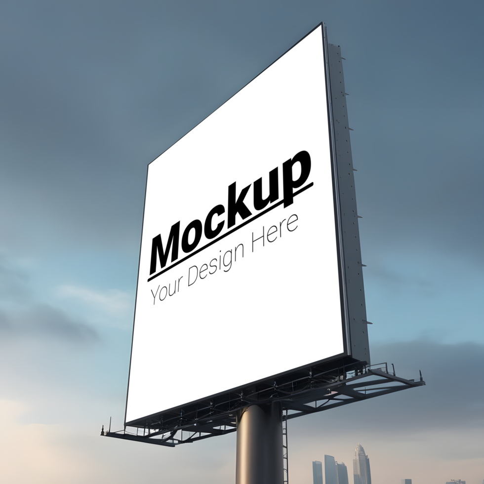 City Advertising Billboard Mockup with Empty Display psd