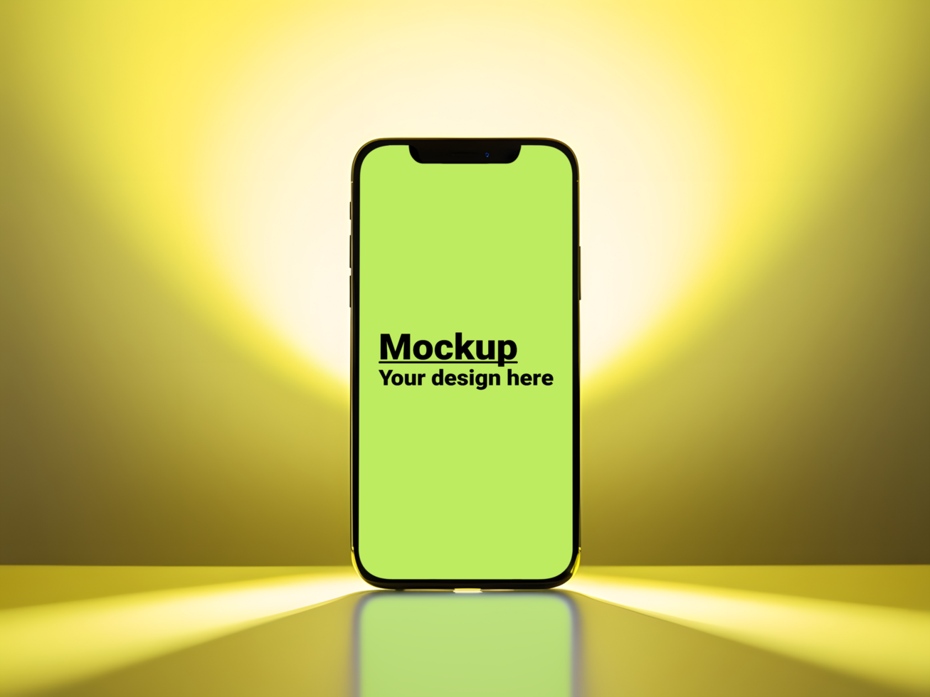 Elegant Phone Mockup with Yellow Background for Your Design psd