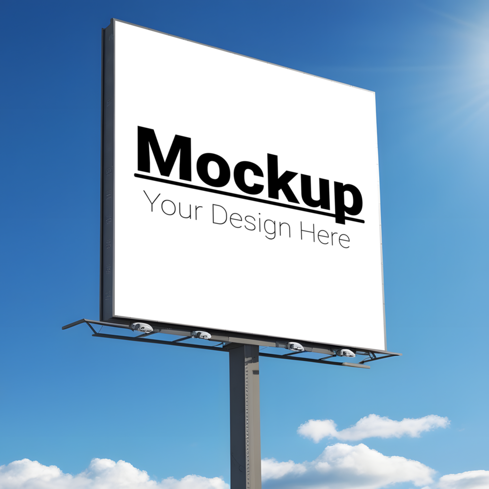 Layout of Horizontal Billboard on Sky Background psd