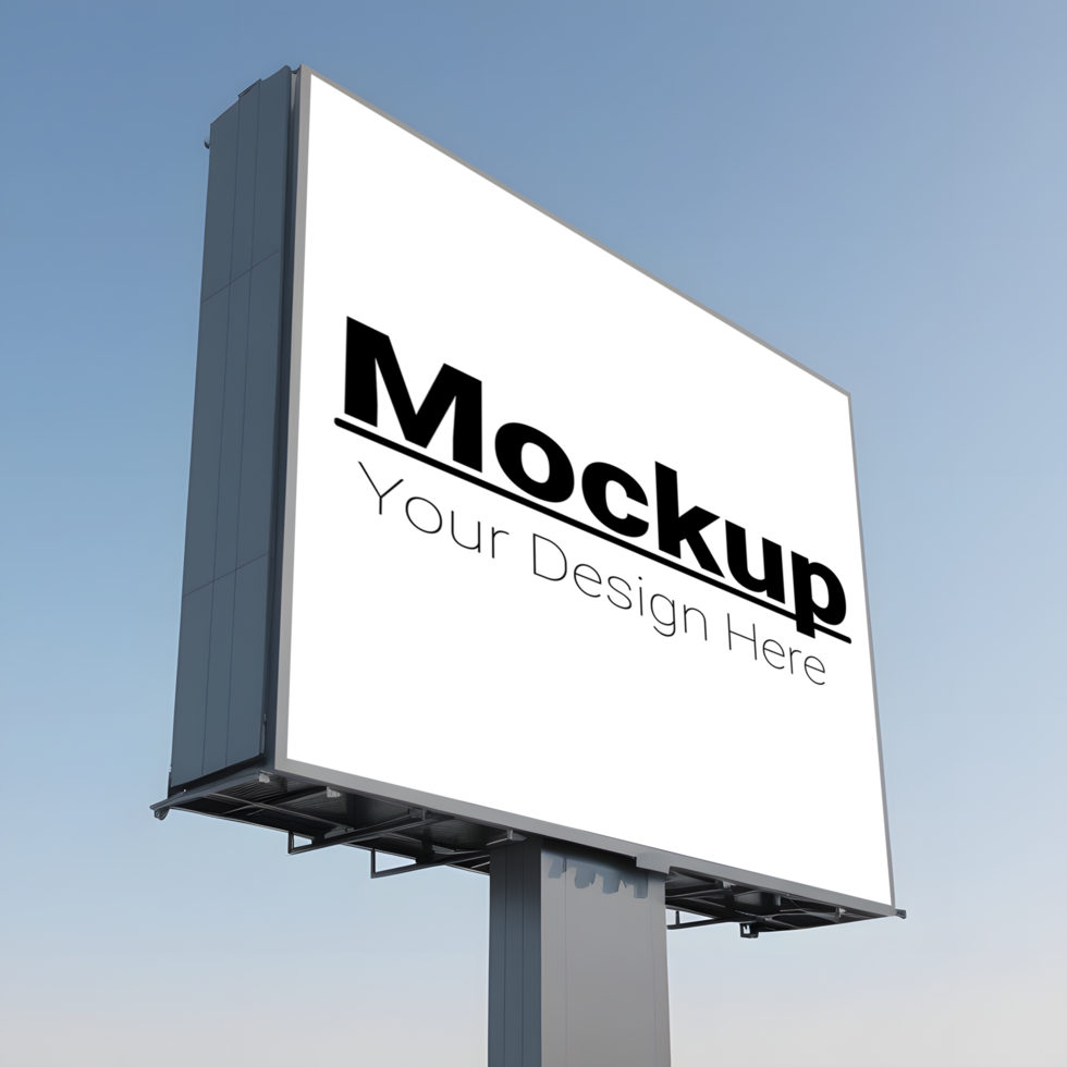 Horizontal Billboard Design with Blue Sky Background psd