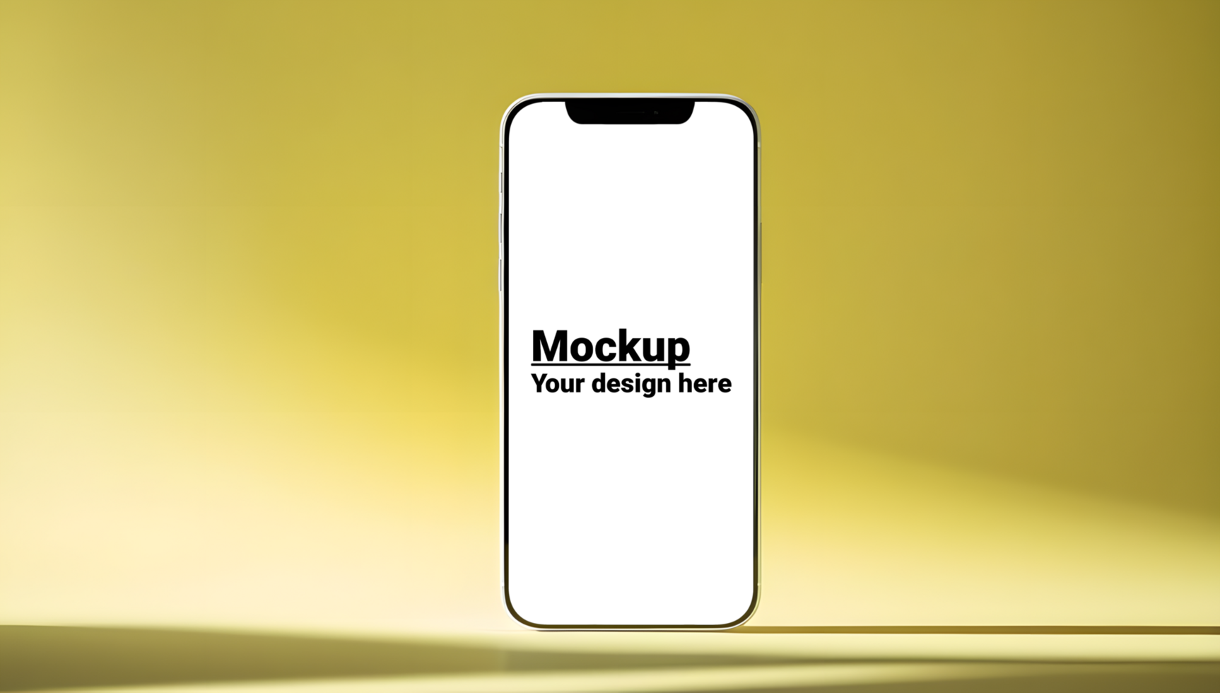 Elegant Phone Display Mockup on Bright Yellow Surface psd