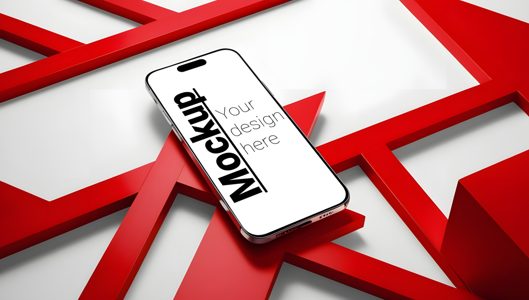 Stylish Smartphone Mockup on Vibrant Red Background psd