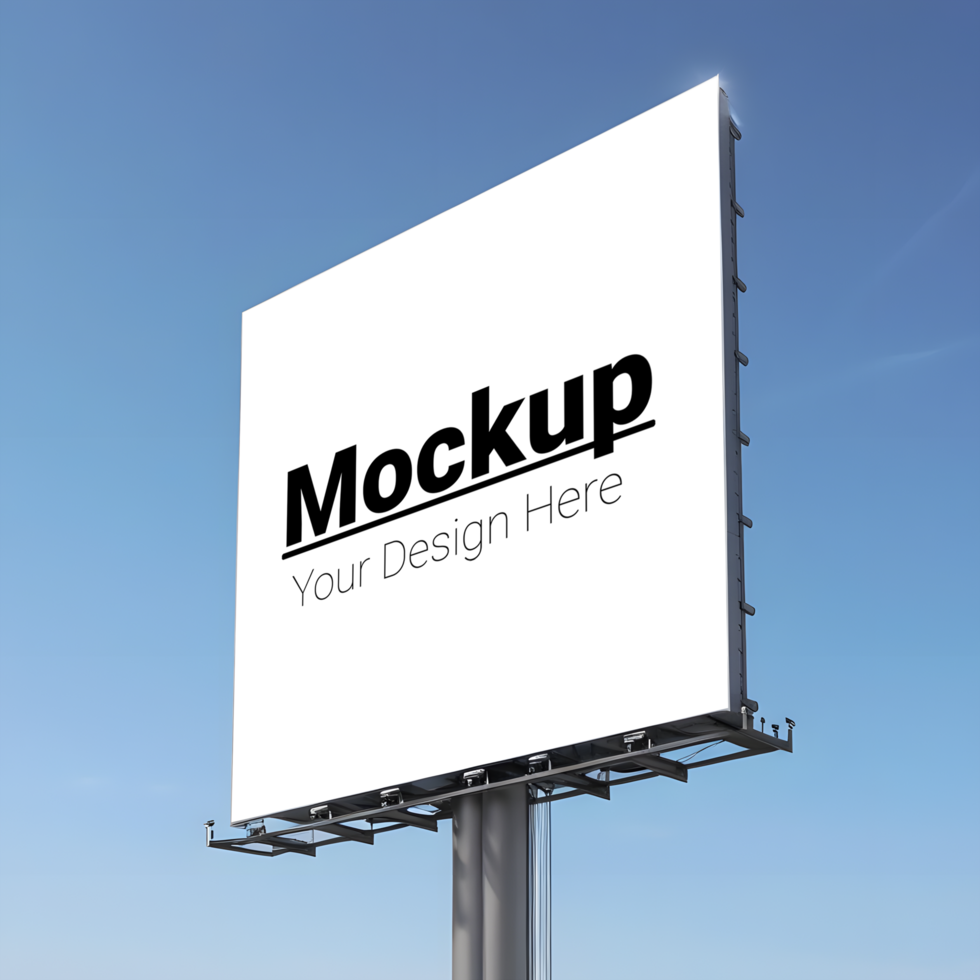 Horizontal Billboard Mockup with Clear Sky Backdrop psd