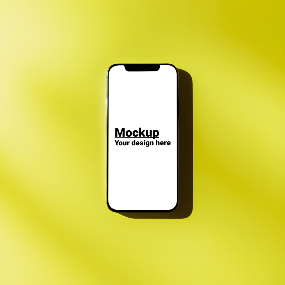 Modern Smartphone Mockup with Bold Yellow Background psd