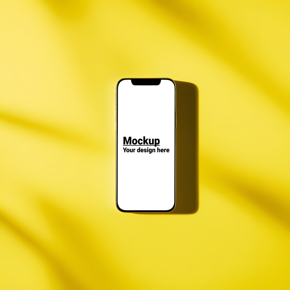 Smartphone Mockup Featuring a Lively Yellow Background psd