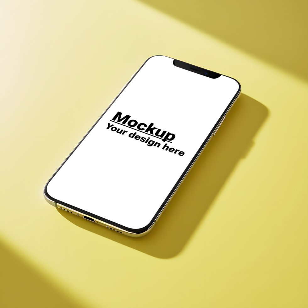 Contemporary Smartphone Design with Bold Yellow Backdrop psd