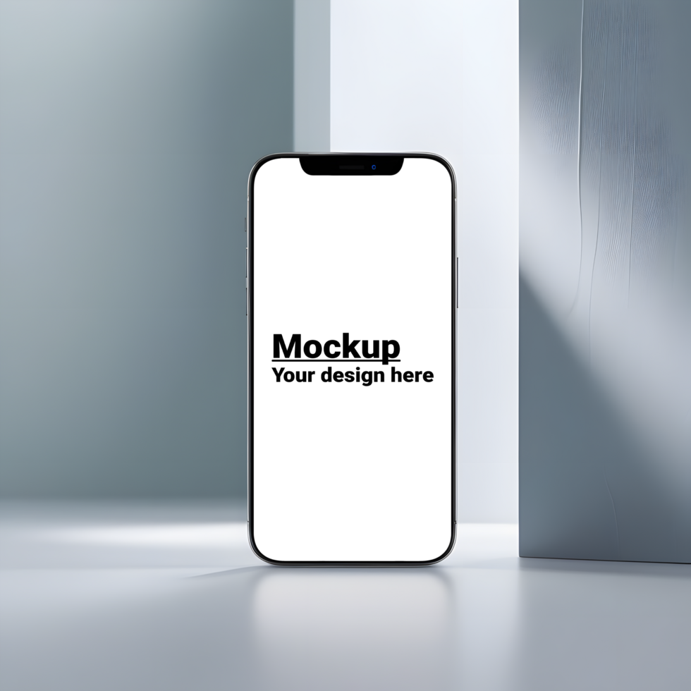 Stylish Smartphone on Soft Bluish-Gray Minimalist Surface psd