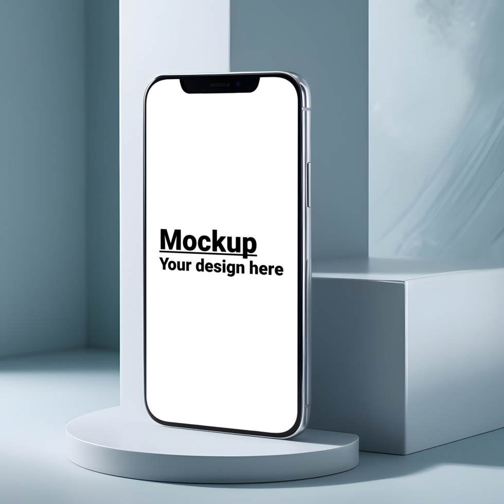 Sleek Smartphone Display on Subtle Bluish-Gray Backdrop psd