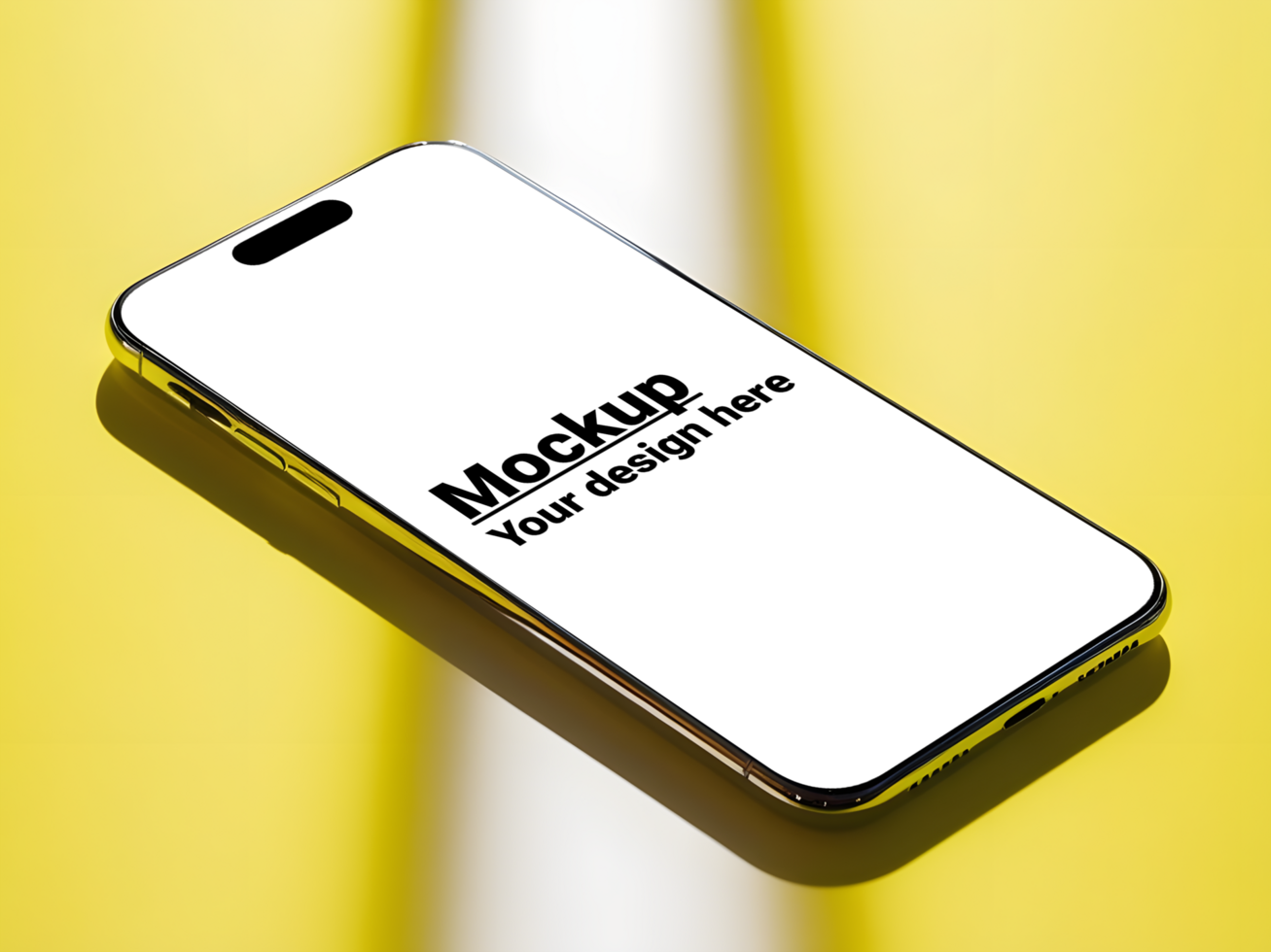Chic Smartphone Display on Bold Yellow Background psd