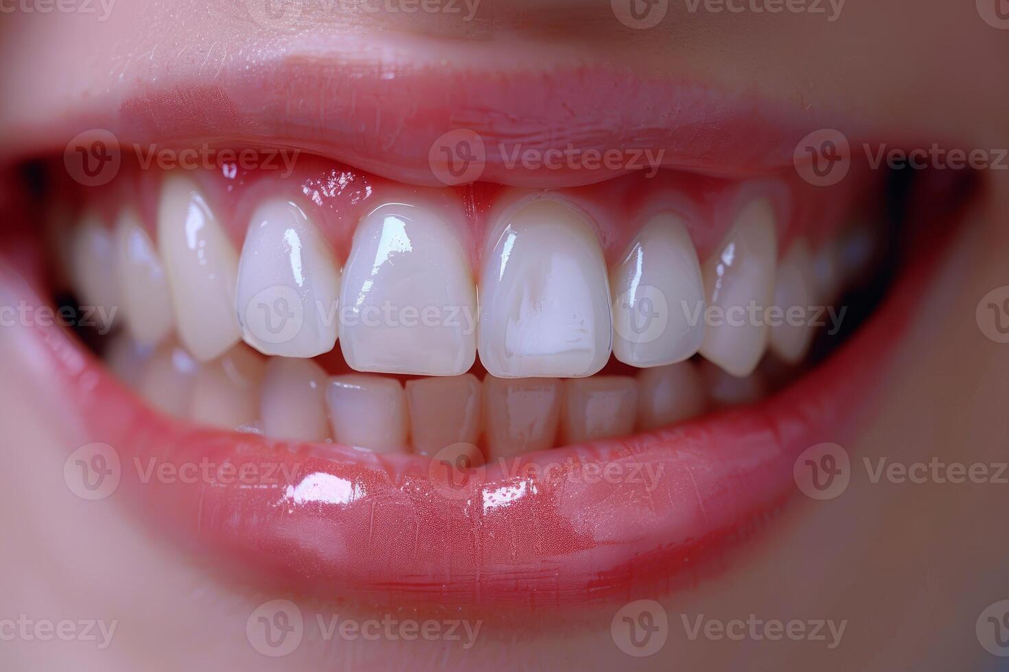 Closeup of a perfect smile with white teeth photo