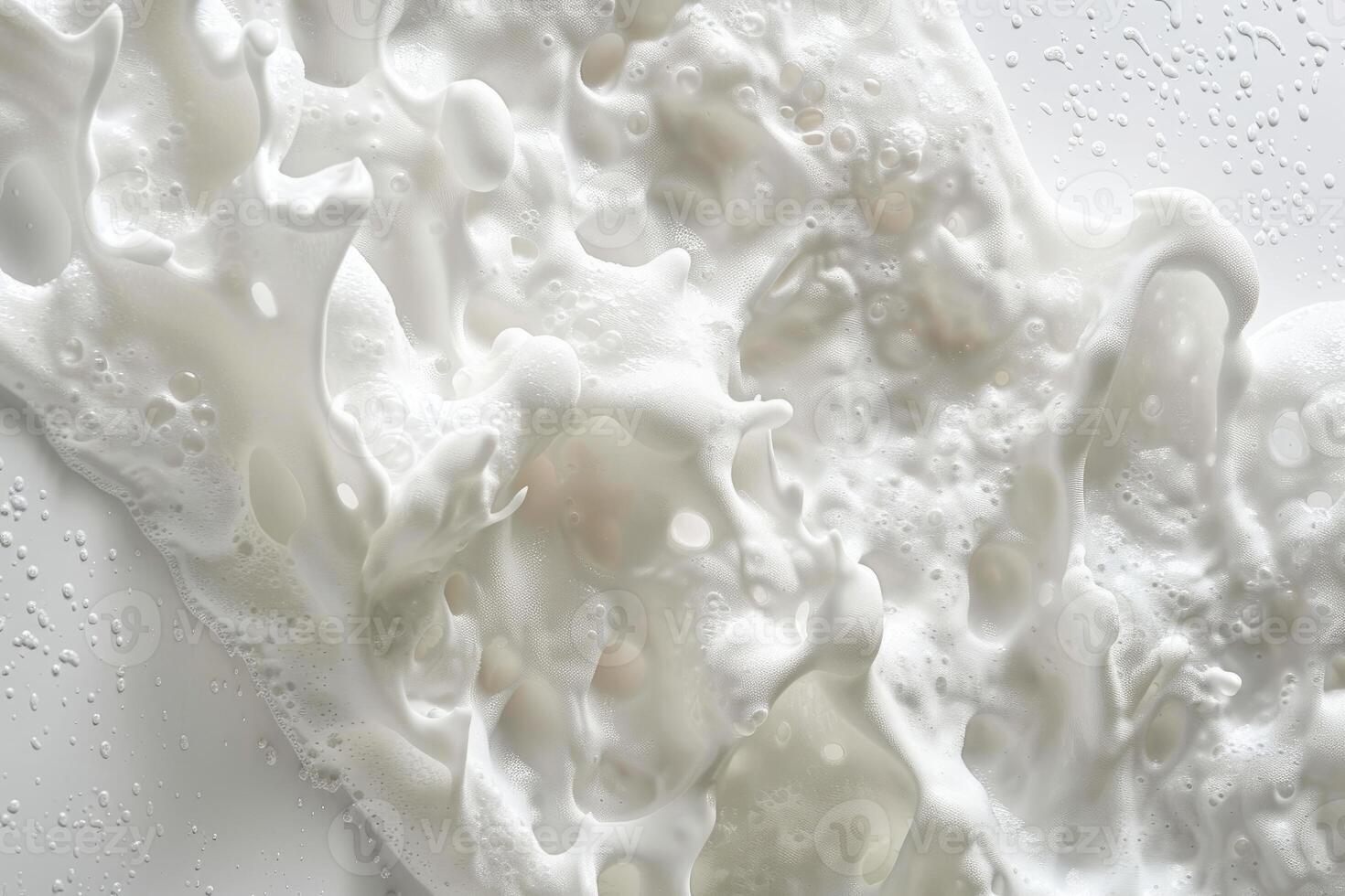 White foam texture forming bubbles on the surface photo