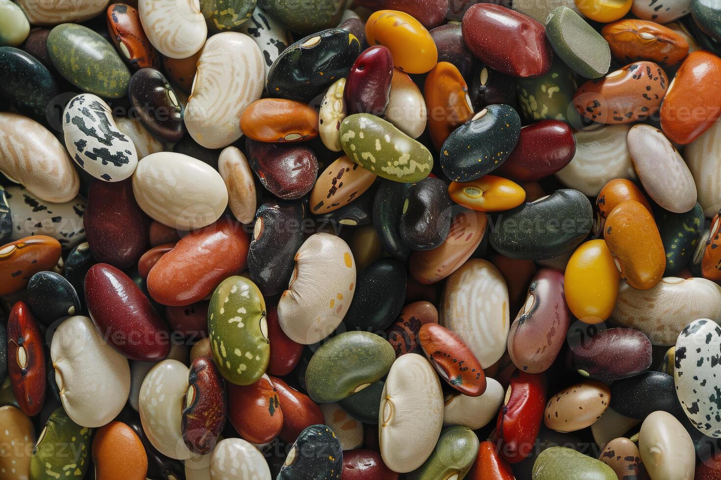 Multicolored beans forming a textured background of healthy food photo