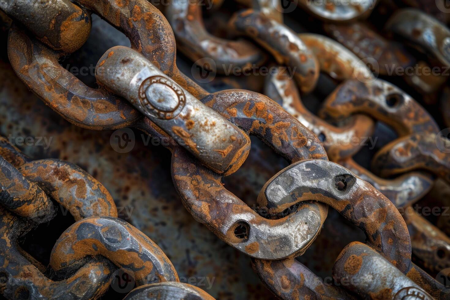 Rusty chain showing aging and corrosion over time photo