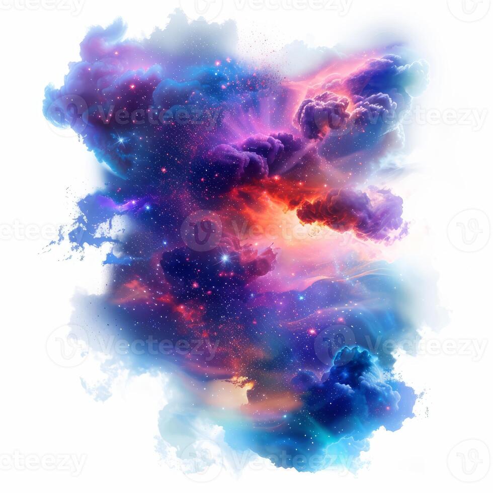 Colorful space cloudscape with stars forming in nebula photo