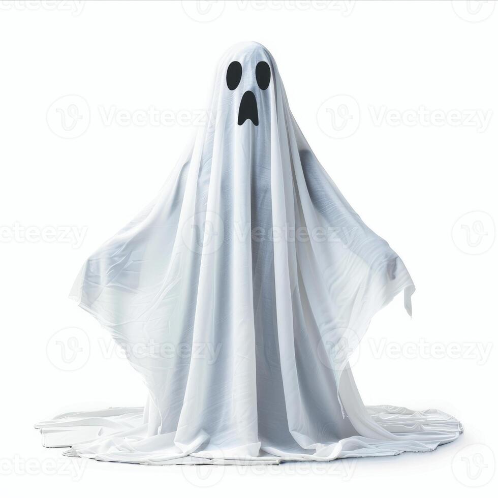 Spooky ghost costume standing with arms outstretched photo