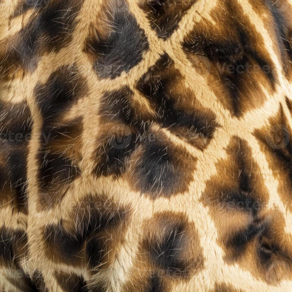 Close up view of a giraffe showing skin texture and pattern photo