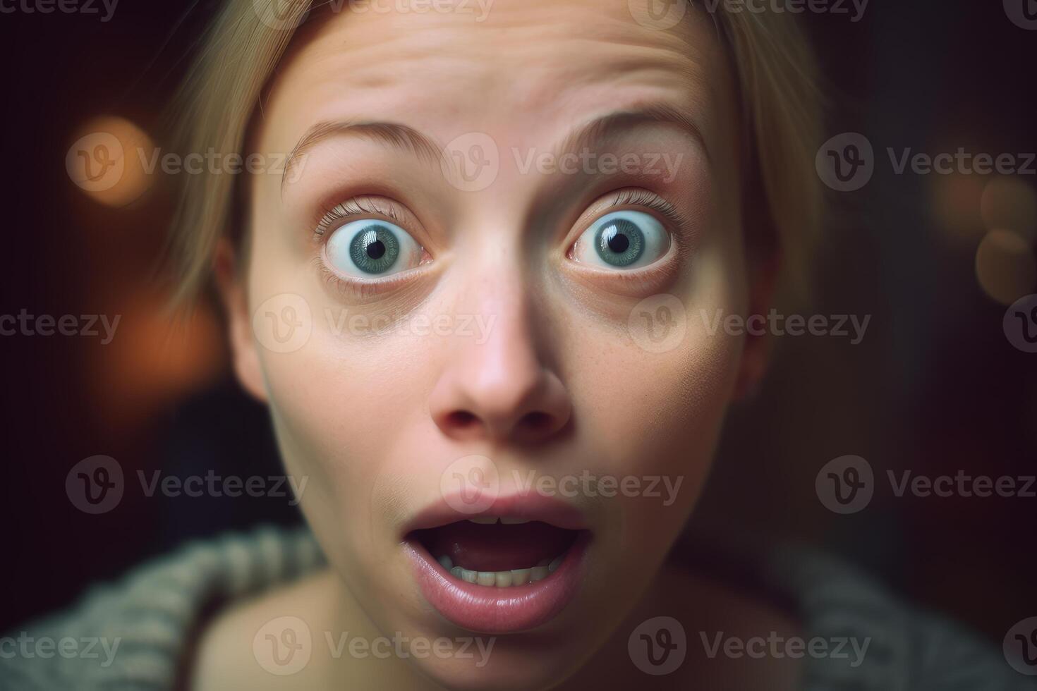 Agitated Shocked woman. Generate Ai photo