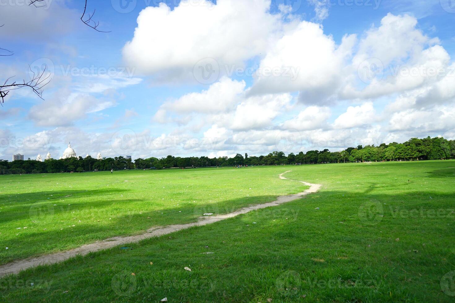 Green Playground of maidan at Kolkata, West Bengal, India photo