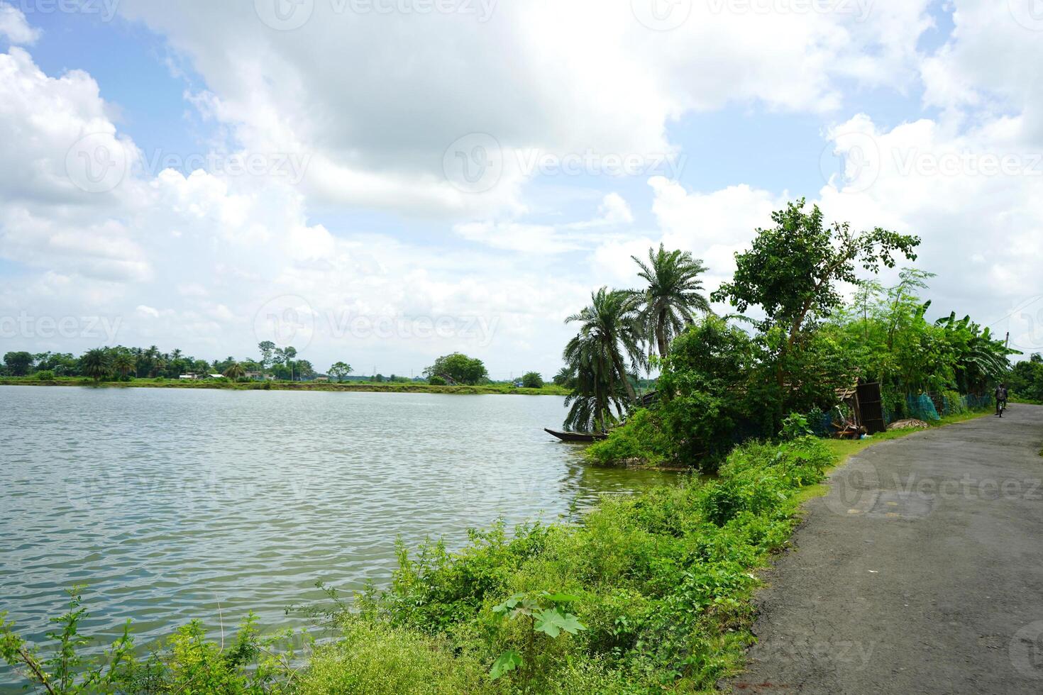 West Bengal village with scenic beauty of nature and water bodies photo