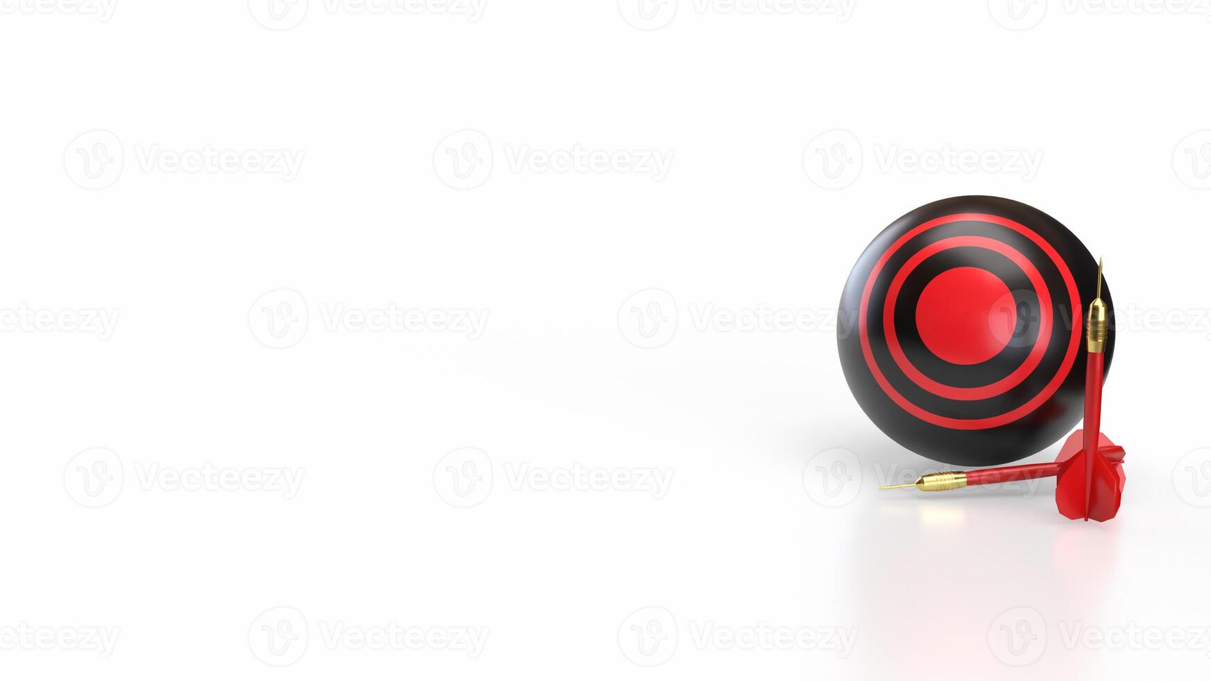 The red dart and target for Business concept 3d rendering. photo