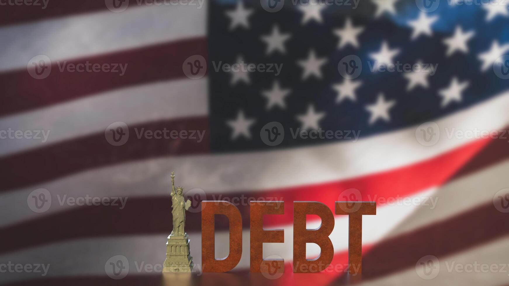 The Statue of Liberty and debt rusty for Business concept 3d rendering. photo
