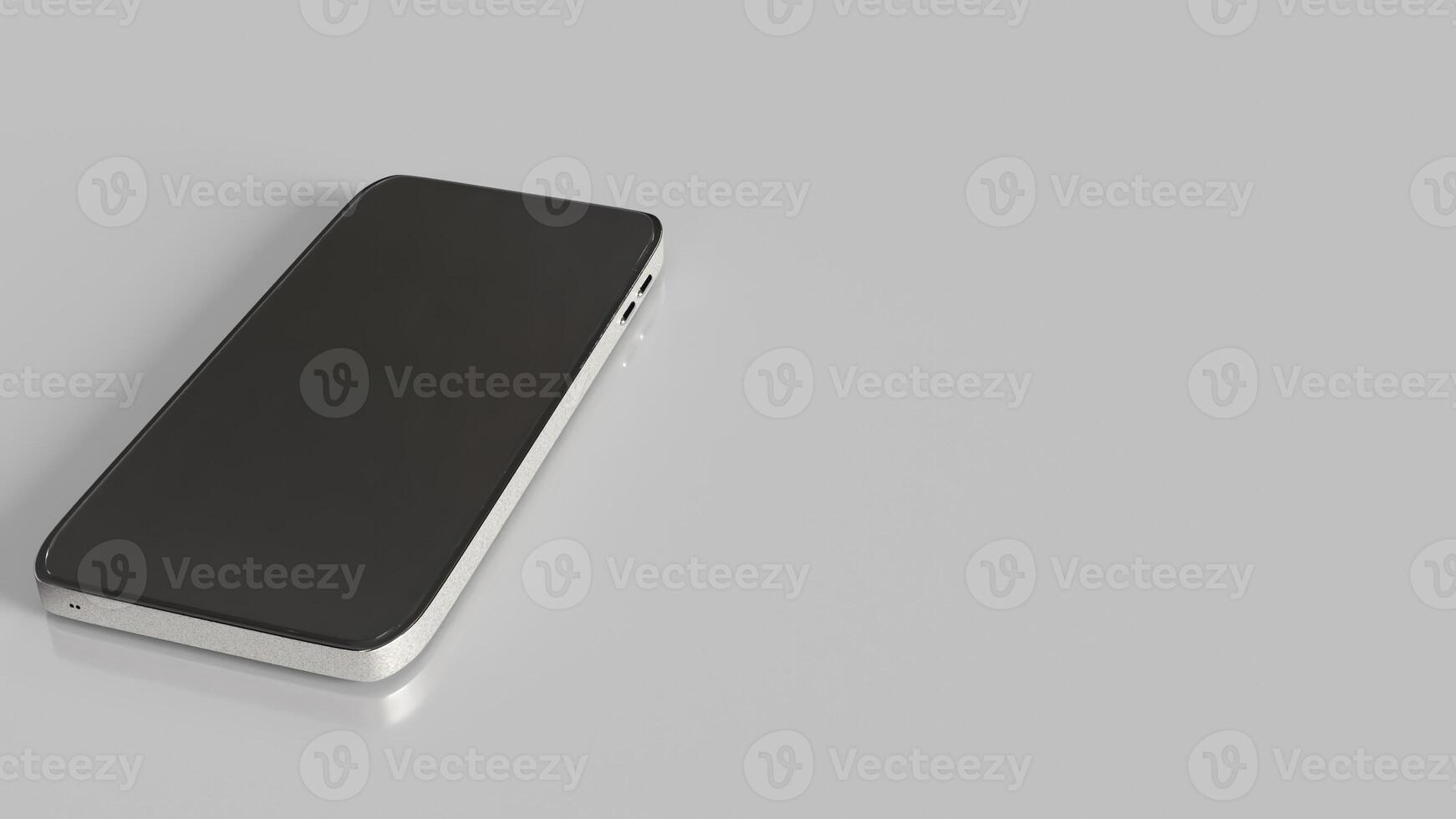 The smart phone on white background for technology concept 3d rendering. photo