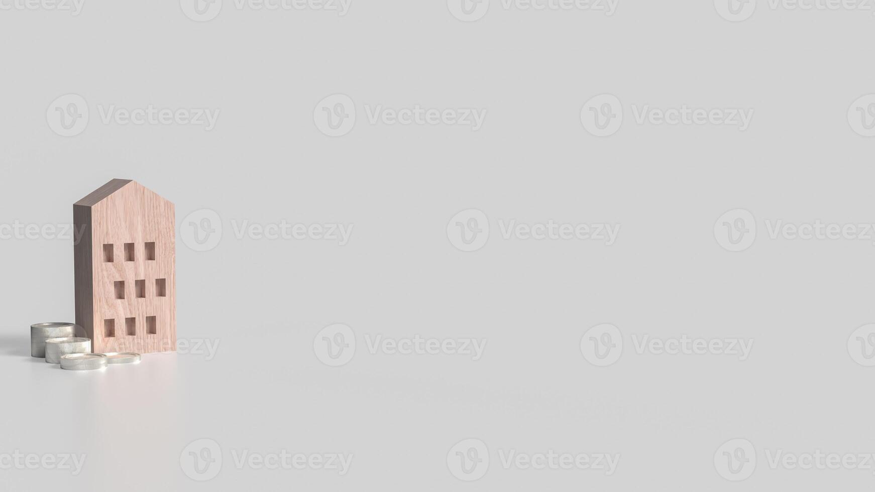 The House and coins for property or investment concept 3d rendering. photo