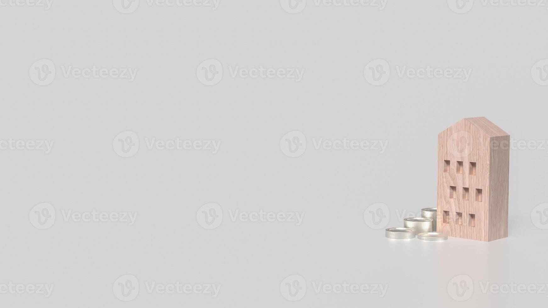 The House and coins for property or investment concept 3d rendering. photo