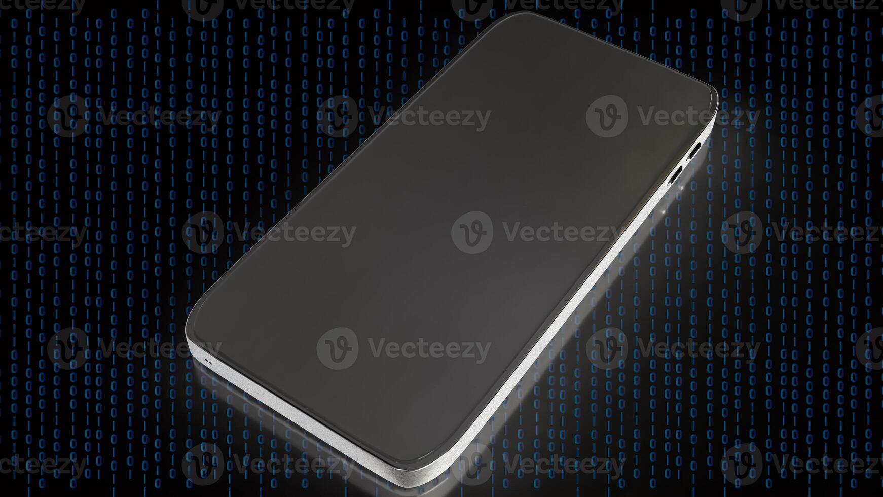 The smart phone on digital background for technology concept 3d rendering. photo