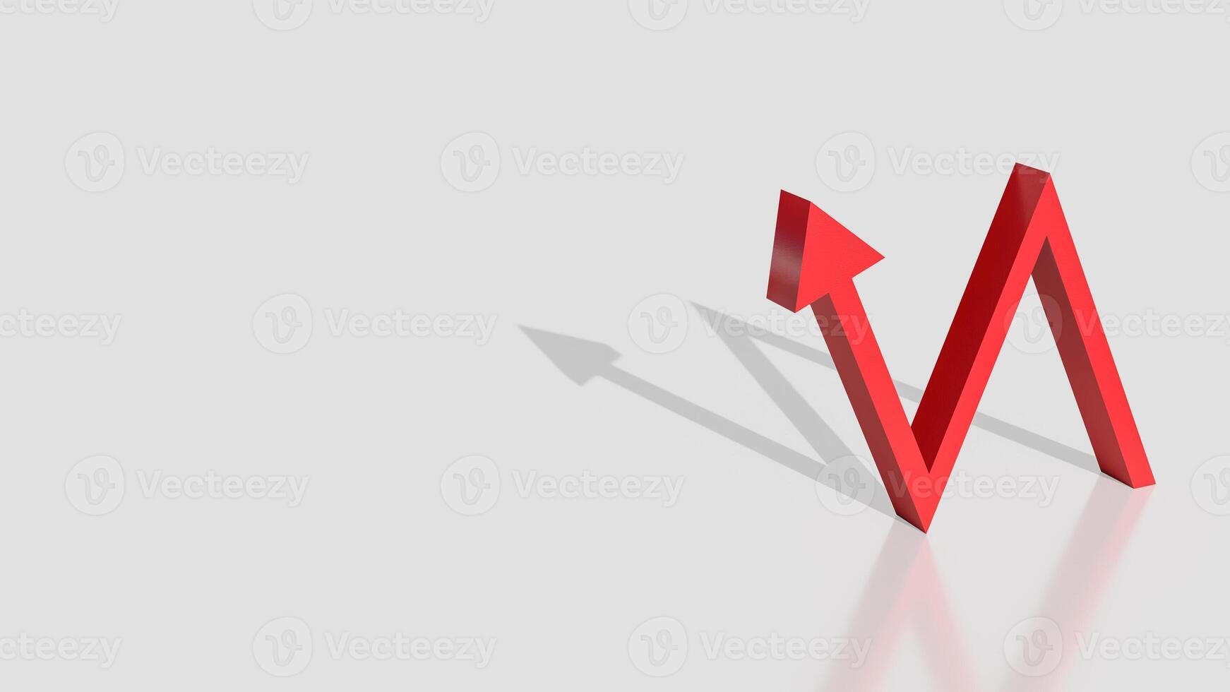 The red wave arrow for Business concept 3d rendering. photo