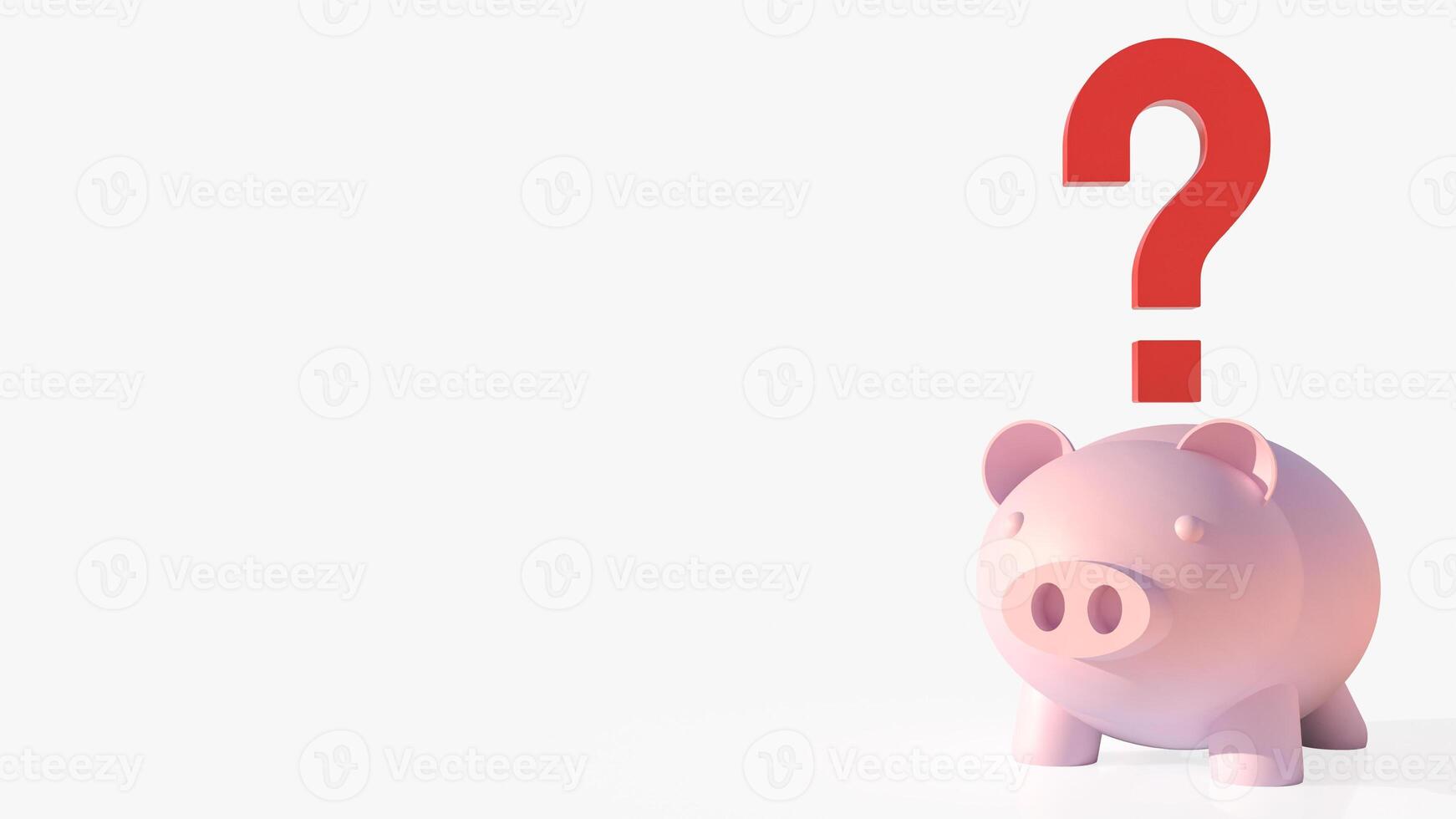 The piggy bank and question mark for earn or saving concept 3d rendering. photo
