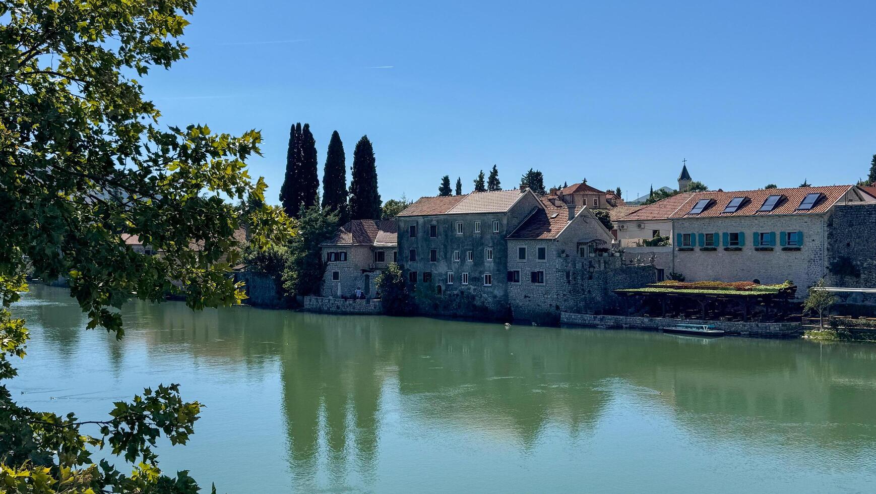 view of the old town from the Trebisnica River. Trebinje, Bosnia and Herzegovina, 2 October 2024 photo