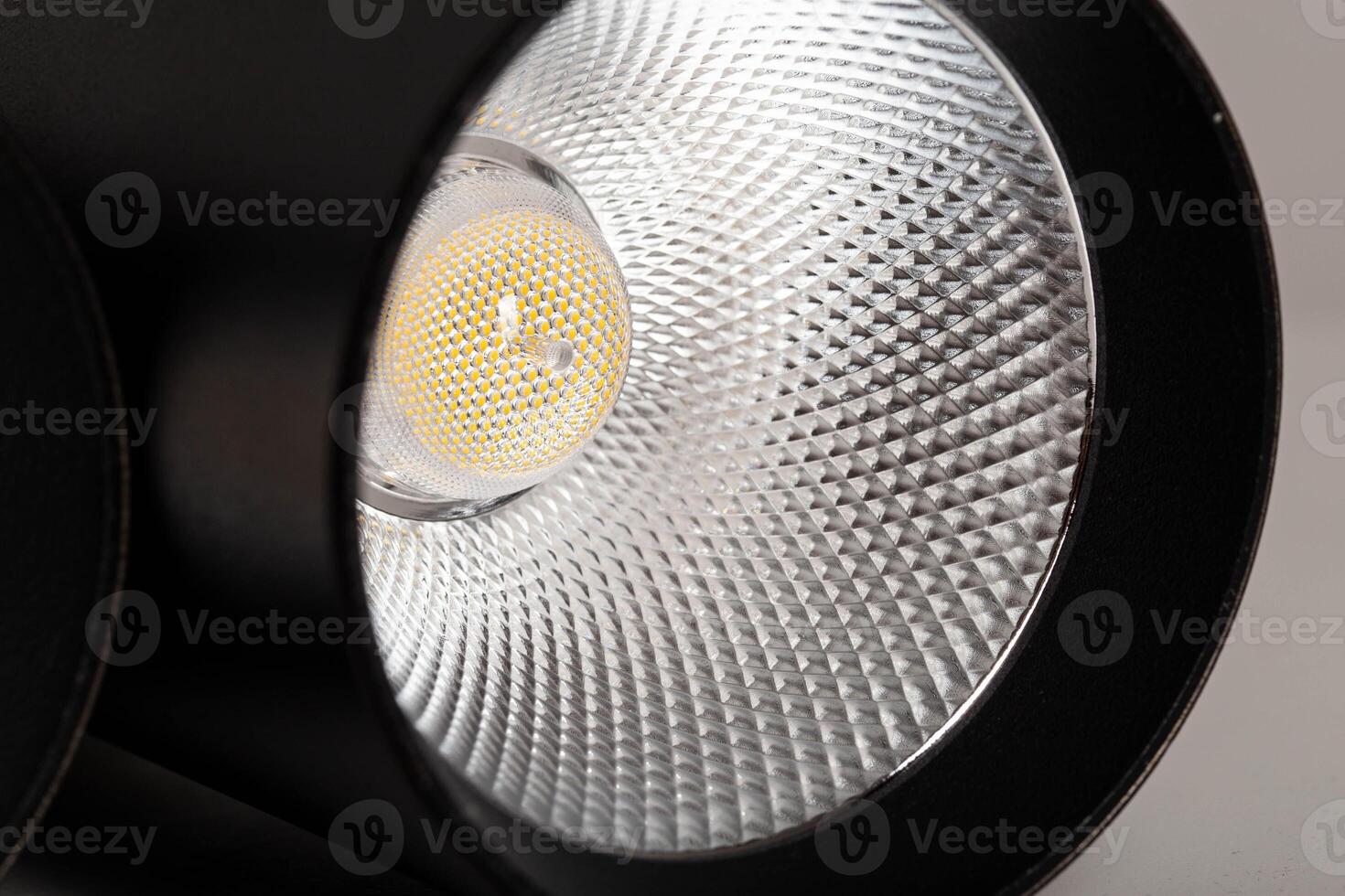 Modern matrix lamp in a luminaire, new technology. Macro photo